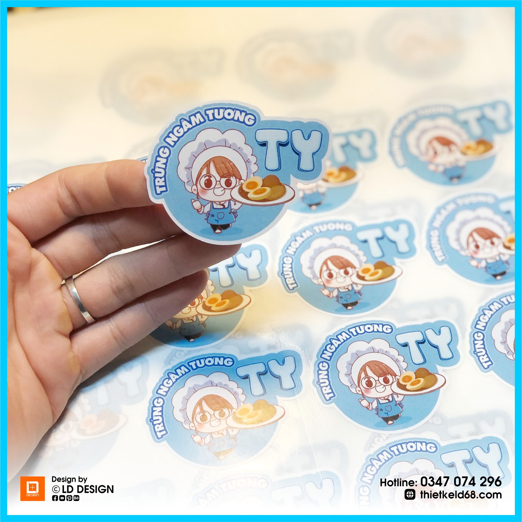 THIẾT KẾ STICKER TRỨNG NGÂM TƯƠNG TY | LD Design - Thiết Kế Linh Động